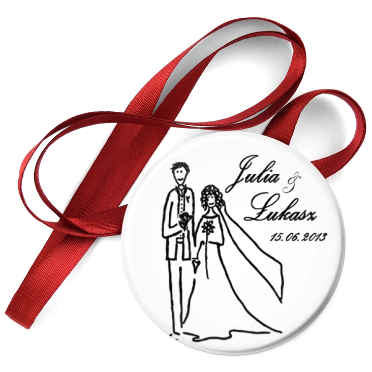 przypinka medal Julia i Łukasz