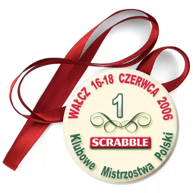 przypinka medal Klubowe Mistrzostwa Polski -  Scrabble 2006