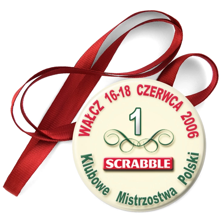 przypinka medal Klubowe Mistrzostwa Polski - Scrabble 2006