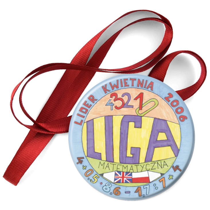 przypinka medal Liga matematyczna - lider kwietnia 2006