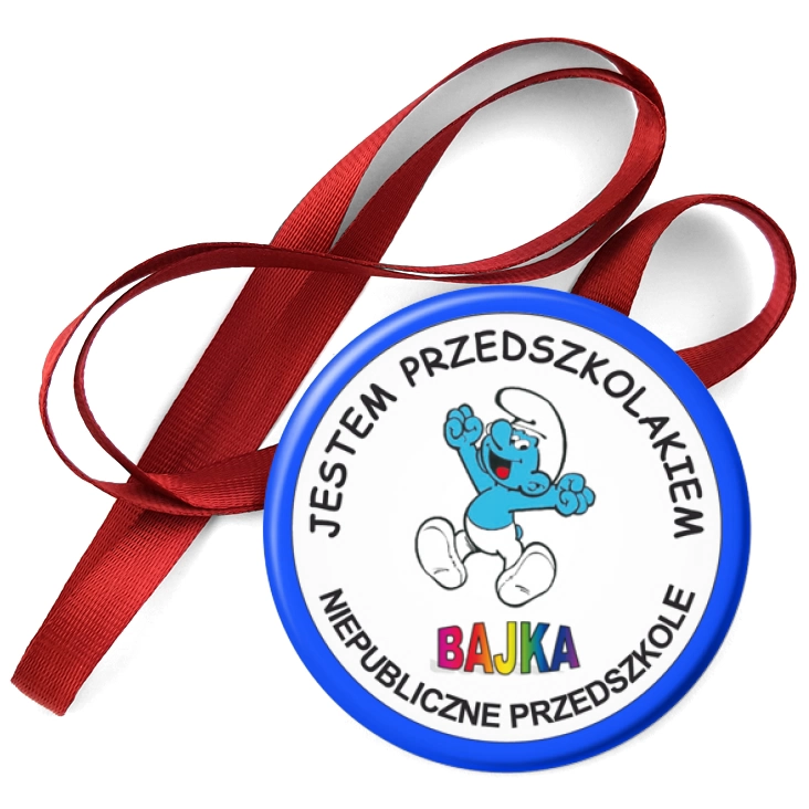 przypinka medal Przedszkole Bajka - Smerf