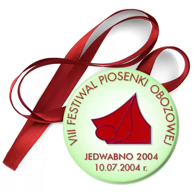 przypinka medal VIII Festiwal Piosenki Obozowej - Jedwabno 2004
