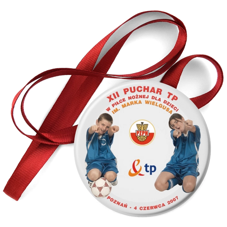przypinka medal XII Turniej w Piłce Nożnej dla Dzieci