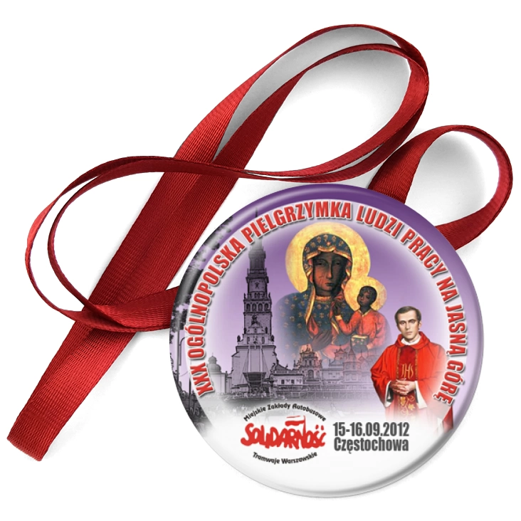 przypinka medal XXX Ogólnopolska Pielgrzymka Ludzi Pracy na Jasną Górę