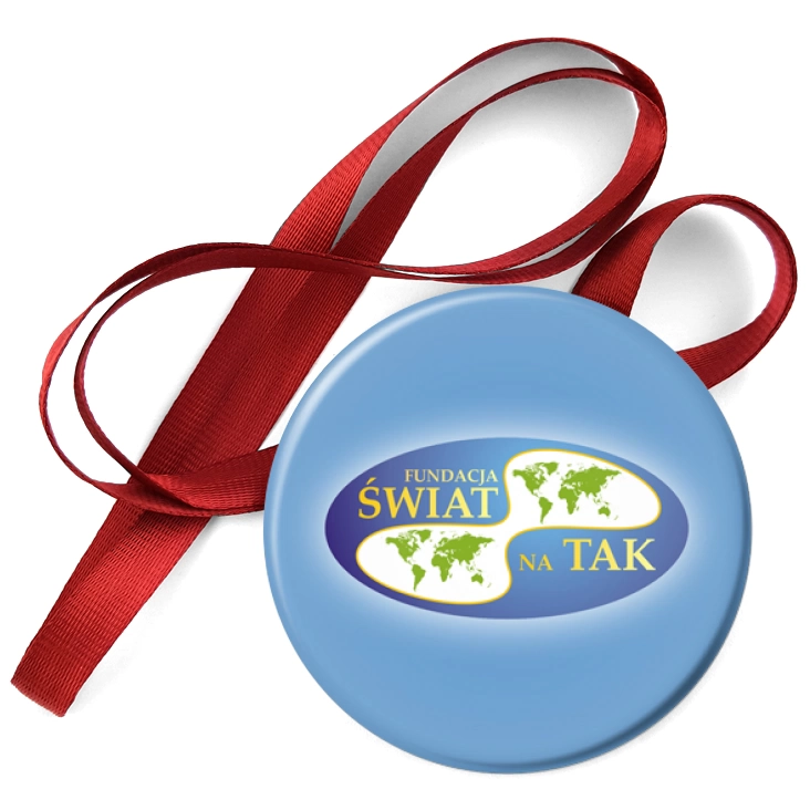 przypinka medal Fundacja Świat na Tak - niebieski