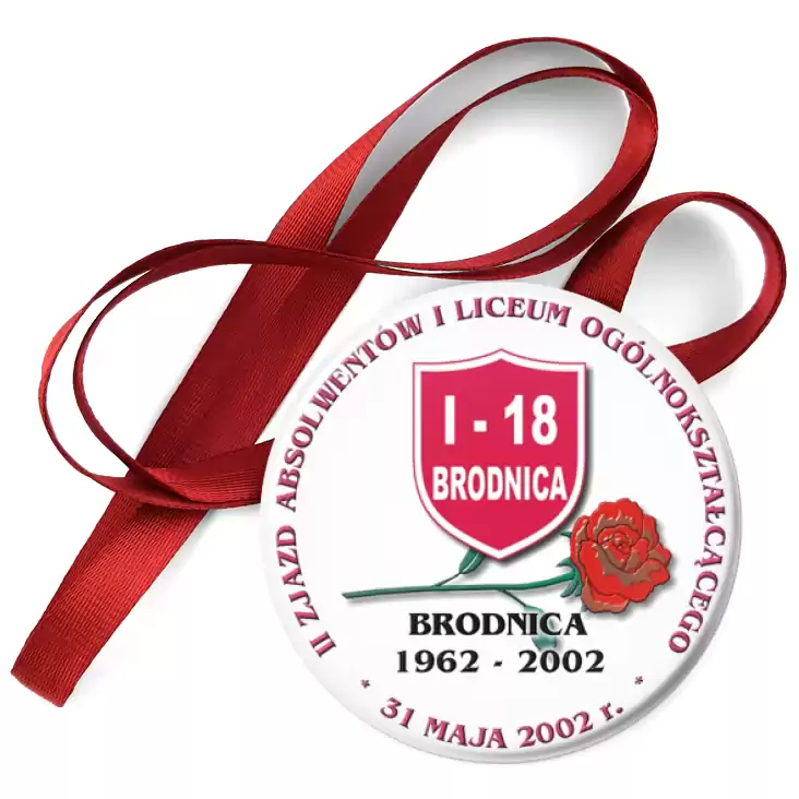 przypinka medal II Zjazd Absolwentów I LO w Brodnicy
