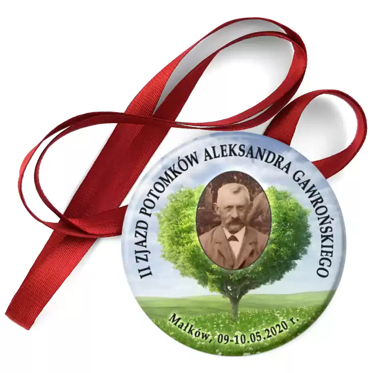 przypinka medal II Zjazd potomków A. Gawrońskiego
