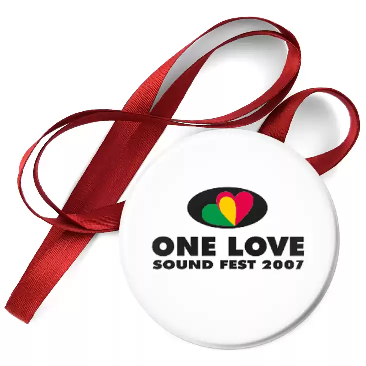 przypinka medal One Love Sound Fest 2007 - białe