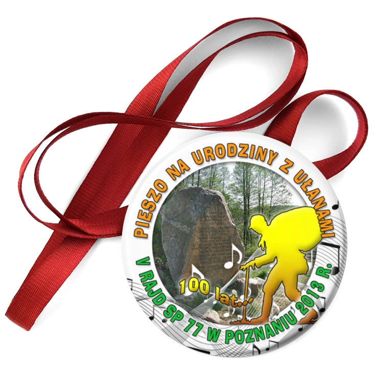 przypinka medal Pieszo z ułanami na urodziny