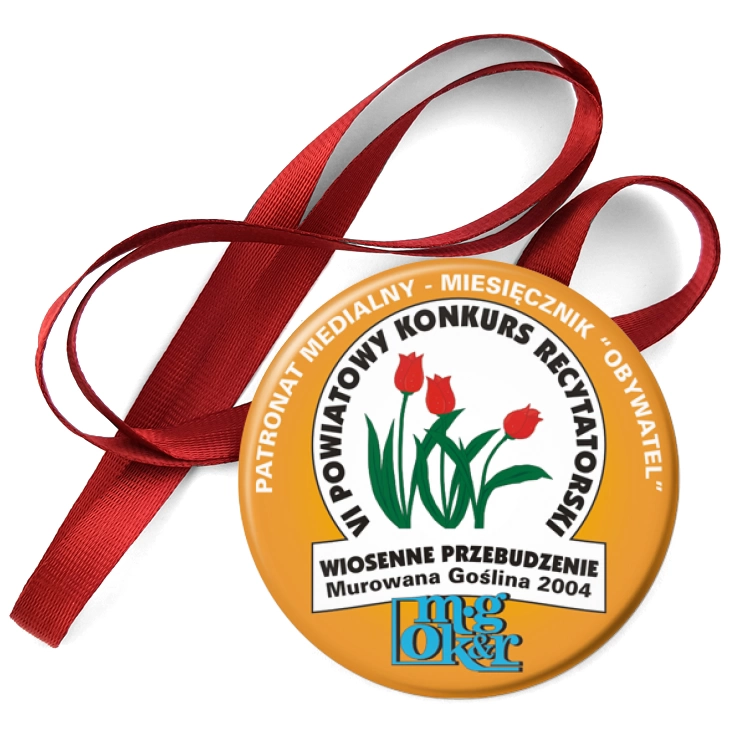 przypinka medal Powiatowy Konkurs Recytatorski - Wiosenne Przebudzenie 2004