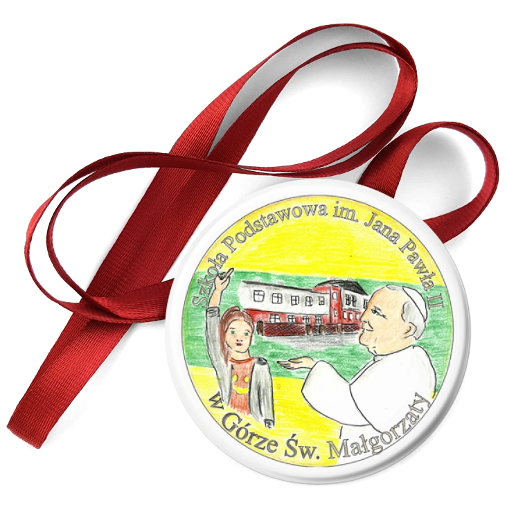 przypinka medal SP im. JP II w Górze św. Małgorzaty