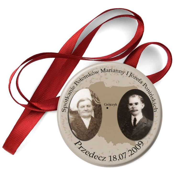 przypinka medal Spotkanie potomków Marianny i Józefa Ponińskich