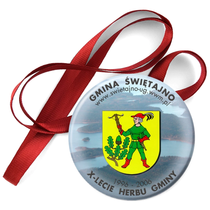 przypinka medal X-lecie Herbu Gminy Świętajno