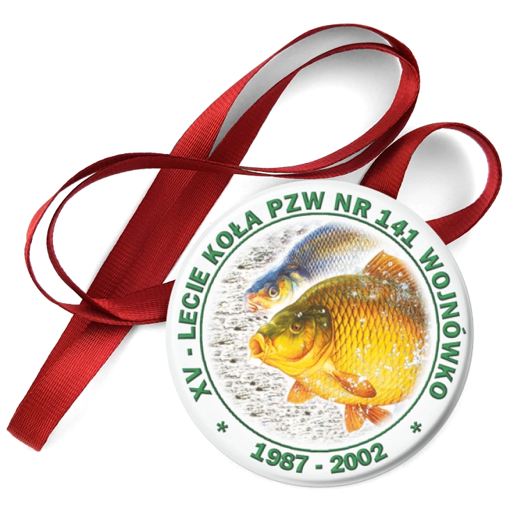 przypinka medal XV-lecie Koła PZW nr 141 Wojnówko