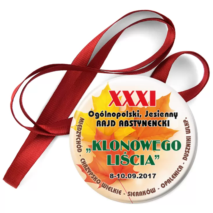 przypinka medal XXXI Ogólnopolski Rajd Abstynencki Klonowego Liścia