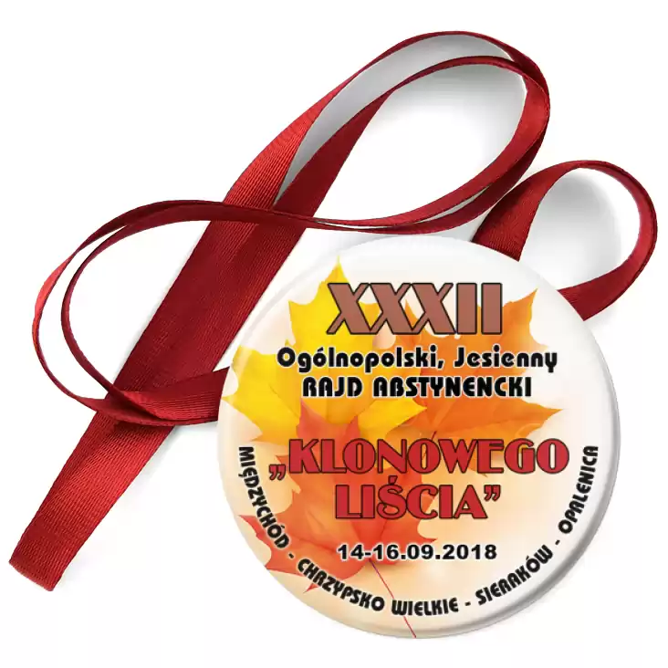 przypinka medal XXXII Ogólnopolski Rajd Abstynencki Klonowego Liścia