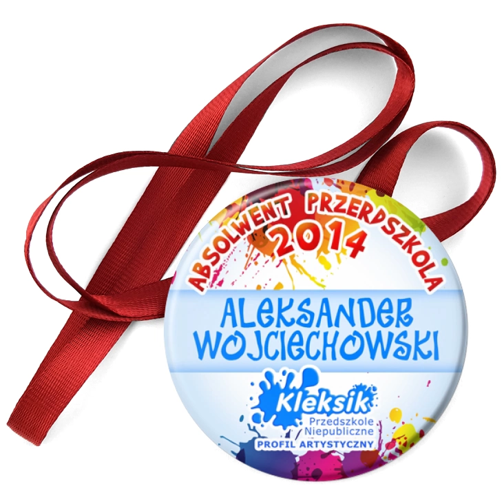 przypinka medal Absolwent 2014 Przedszkola Kleksik