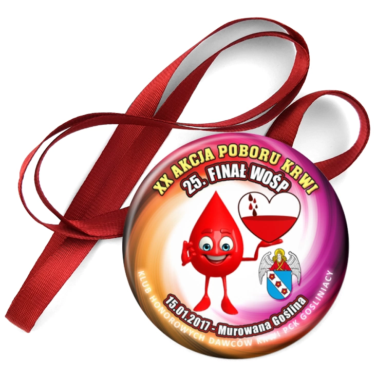 przypinka medal Gośliniacy - XX Akcja Poboru Krwi