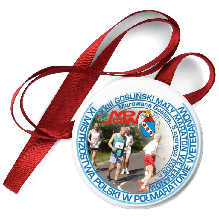 przypinka medal IX Mistrzostwa Polski w Półmaratonie Weteranów