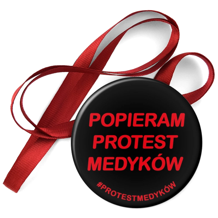 przypinka medal Popieram protest medyków