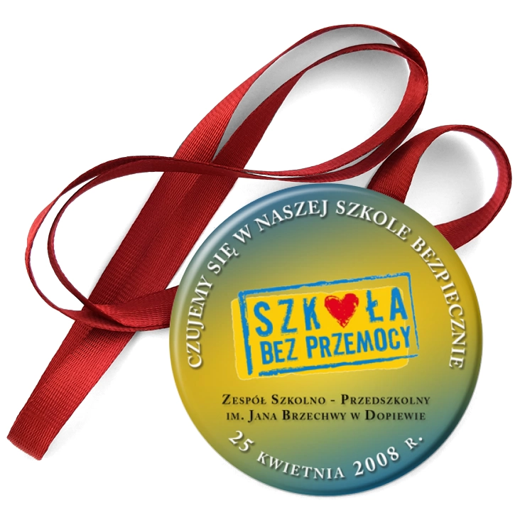 przypinka medal Szkoła bez przemocy