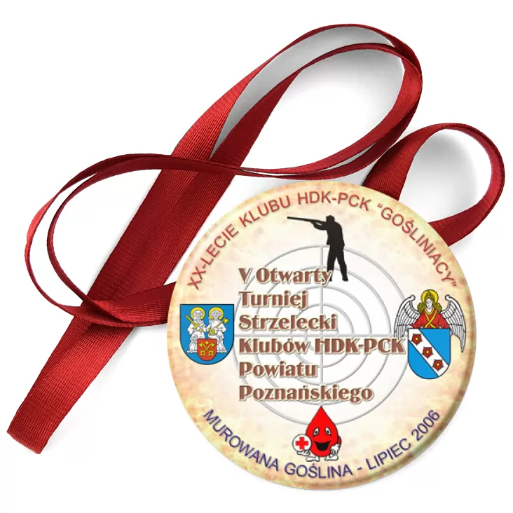 przypinka medal V Otwarty Turniej Strzelecki Klubów HDK-PCK Powiatu Poznańskiego