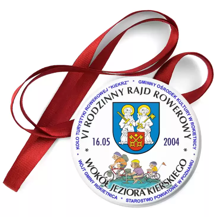 przypinka medal VI Rodzinny Rajd Rowerowy Wokól Jeziora Kierskiego