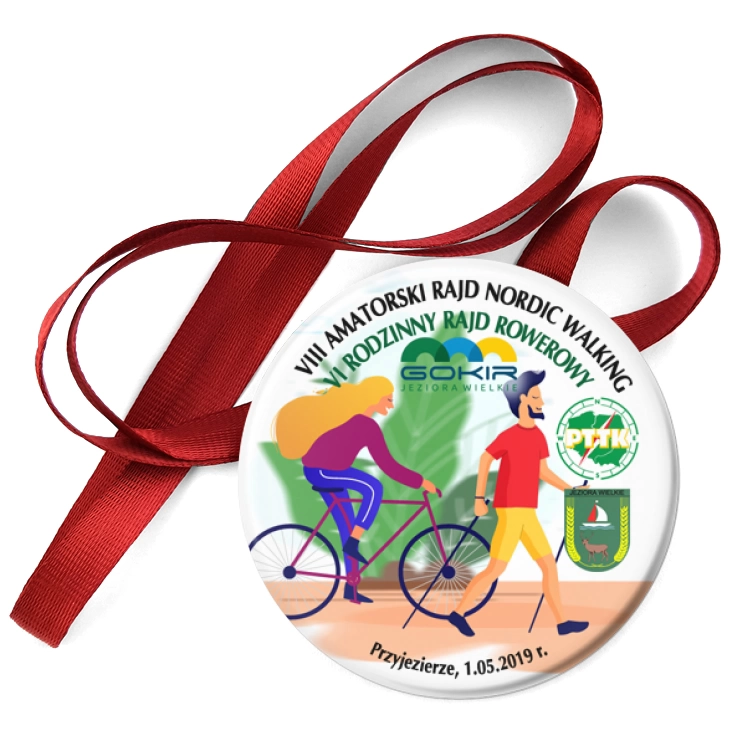 przypinka medal VIII Amatorski Rajd Nordic Walking 2019