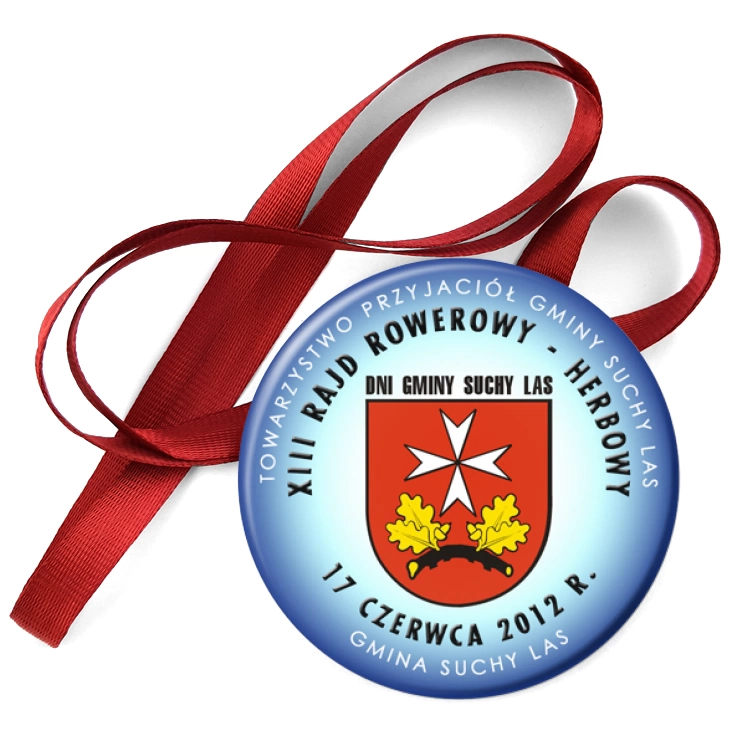 przypinka medal XIII Rajd Rowerowy Herbowy - Suchy Las 2012
