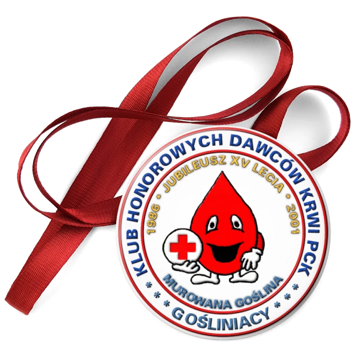 przypinka medal XV-lecie Klubu Honorowych Dawców Krwi
