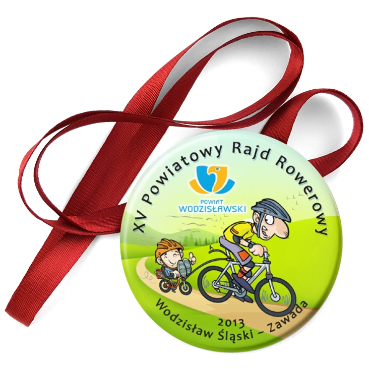 przypinka medal XV Powiatowy Rajd Rowerowy