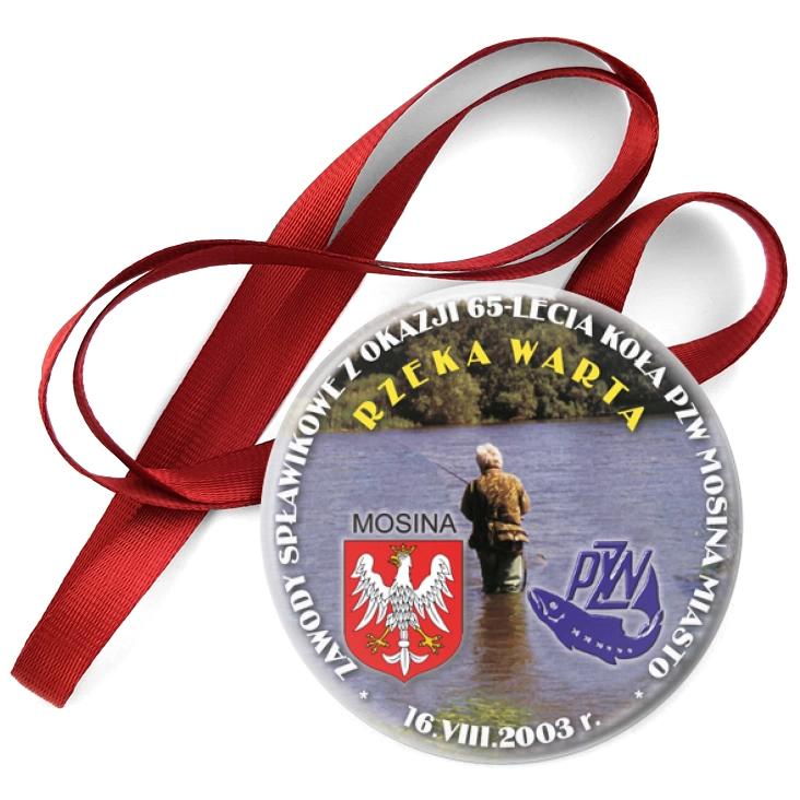 przypinka medal Zawody Spławikowe z Okazji 65-lecia Koła PZW Mosina Miasto