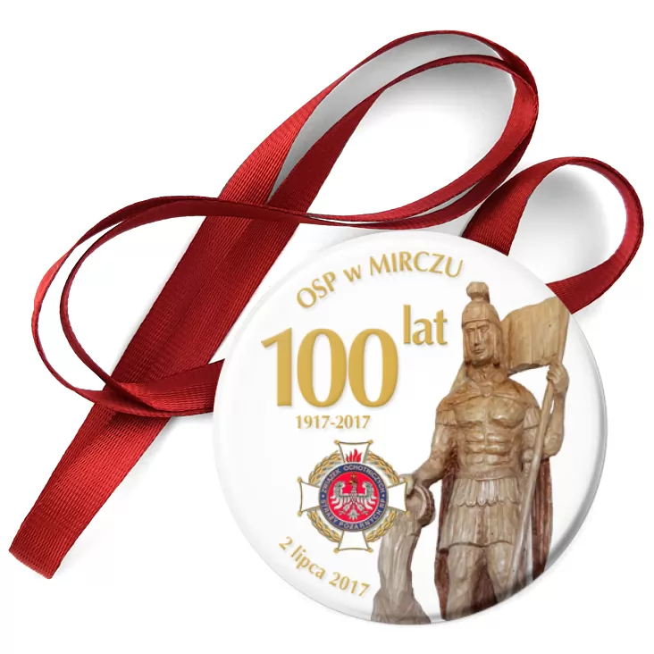 przypinka medal 100 lat OSP w Mirczu