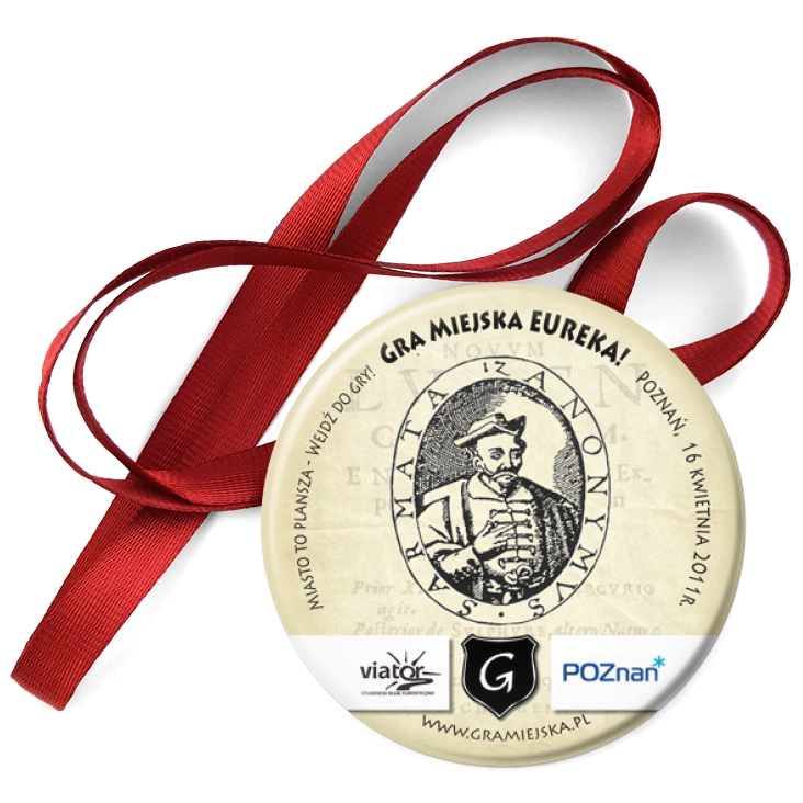 przypinka medal Gra Miejska - Eureka!