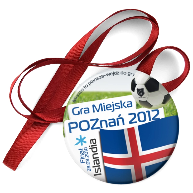 przypinka medal Gra Miejska - Poznań 2012 - Islandia