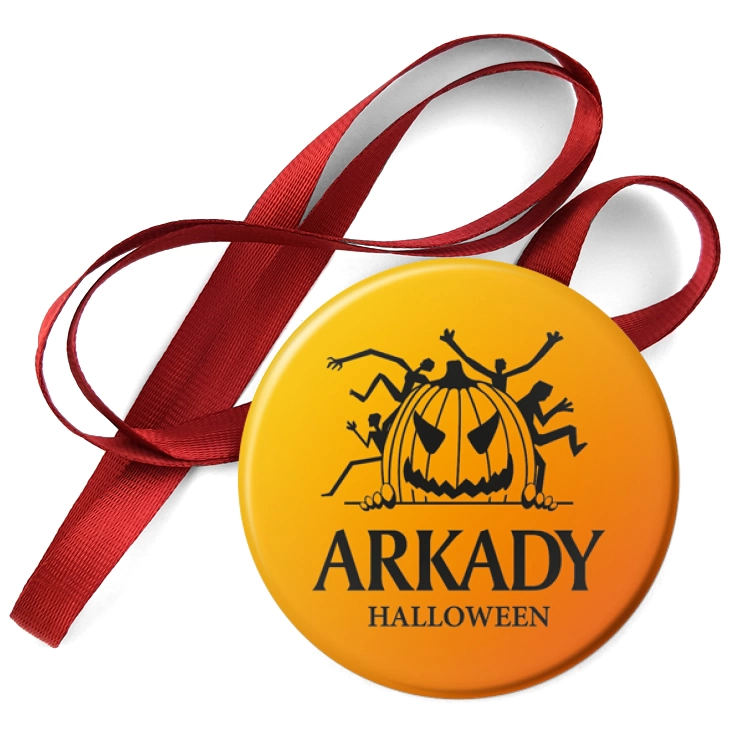przypinka medal Halloween orange