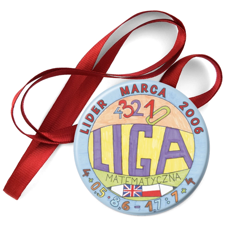 przypinka medal Liga matematyczna - lider marca 2006