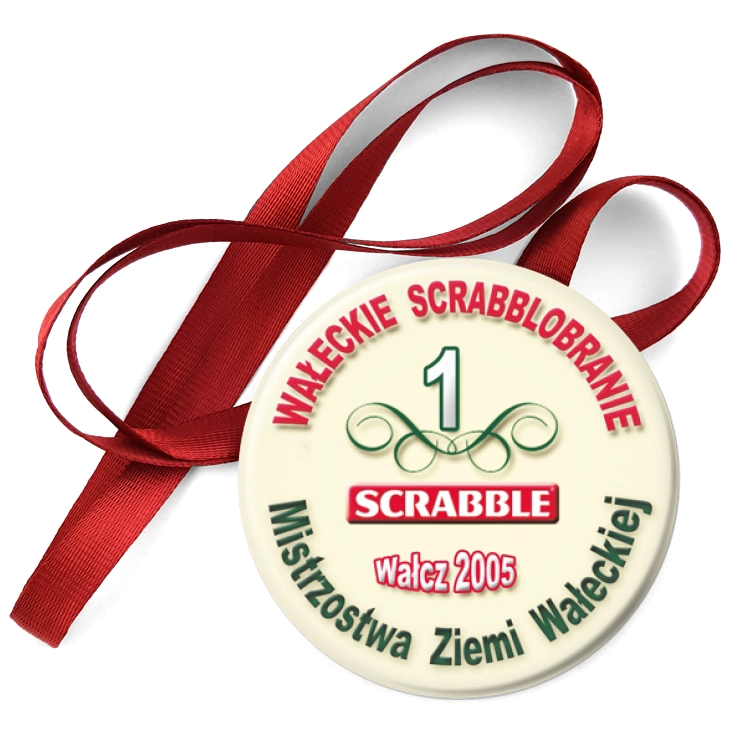 przypinka medal Mistrzostwa Ziemi Wałeckiej - Scrabble 2005