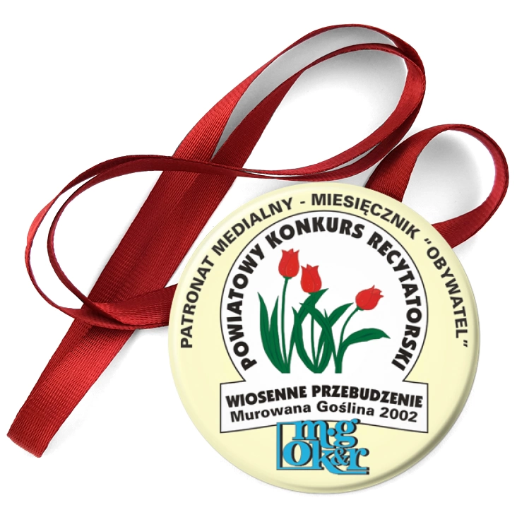 przypinka medal Powiatowy Konkurs Recytatorski - Wiosenne Przebudzenie 2002
