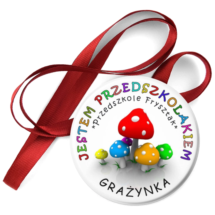 przypinka medal Przedszkole Frysztak - grzybki