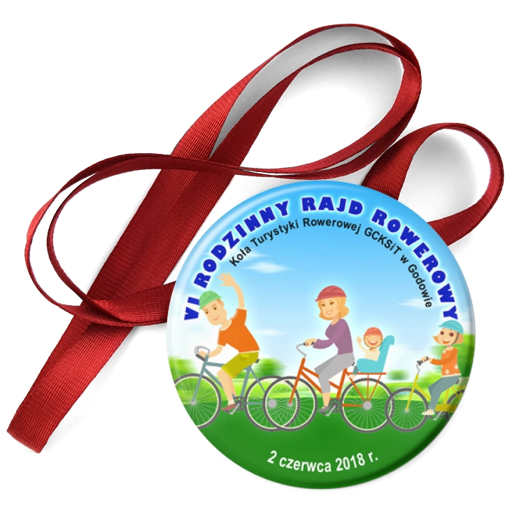 przypinka medal VI Rodzinny Rajd Rowerowy