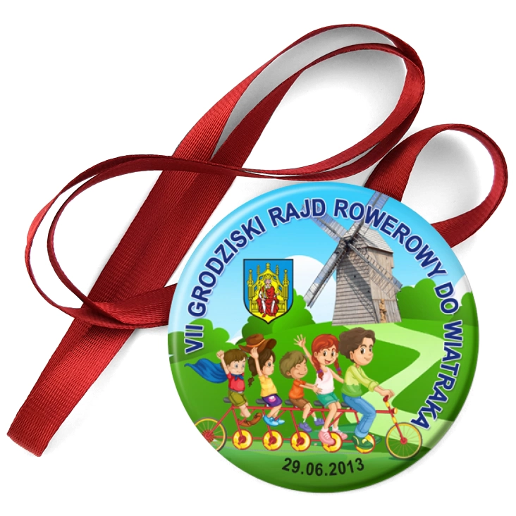 przypinka medal VII Grodziski Rajd Rowerowy Do Wiatraka