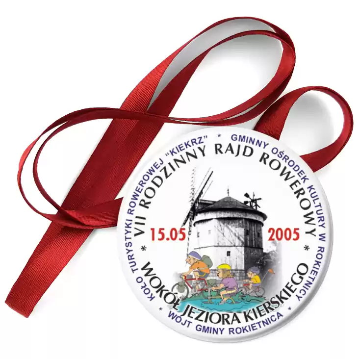 przypinka medal VII Rodzinny Rajd Rowerowy Wokól Jeziora Kierskiego