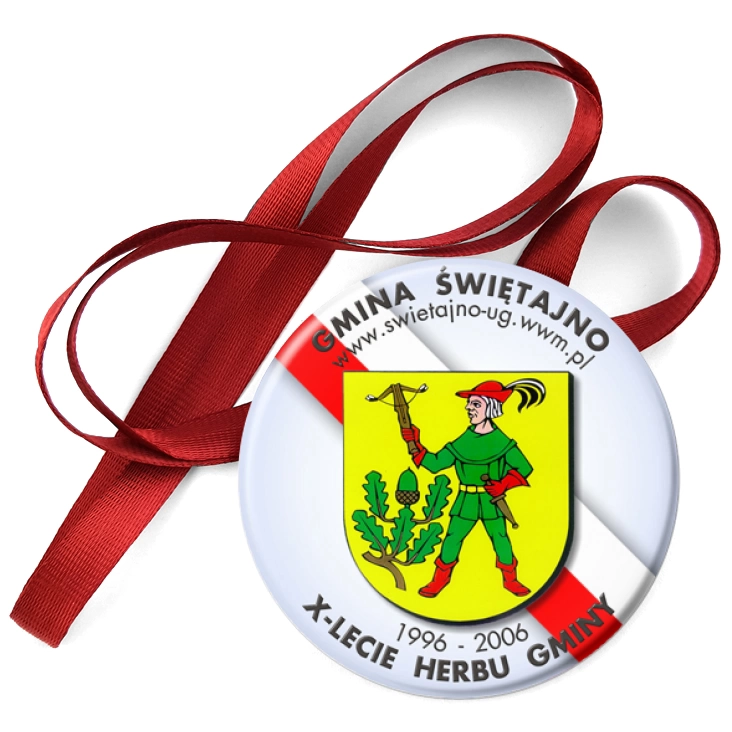 przypinka medal X-lecie Herbu Gminy Świętajno