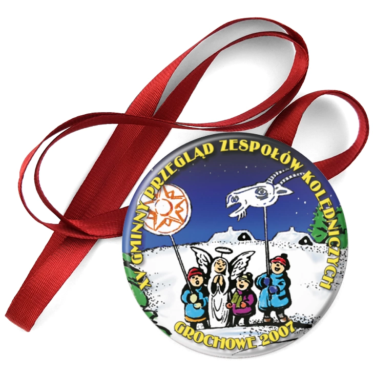 przypinka medal XV Gminny Przegląd Zespołów Kolędniczych - Grochowe 2007