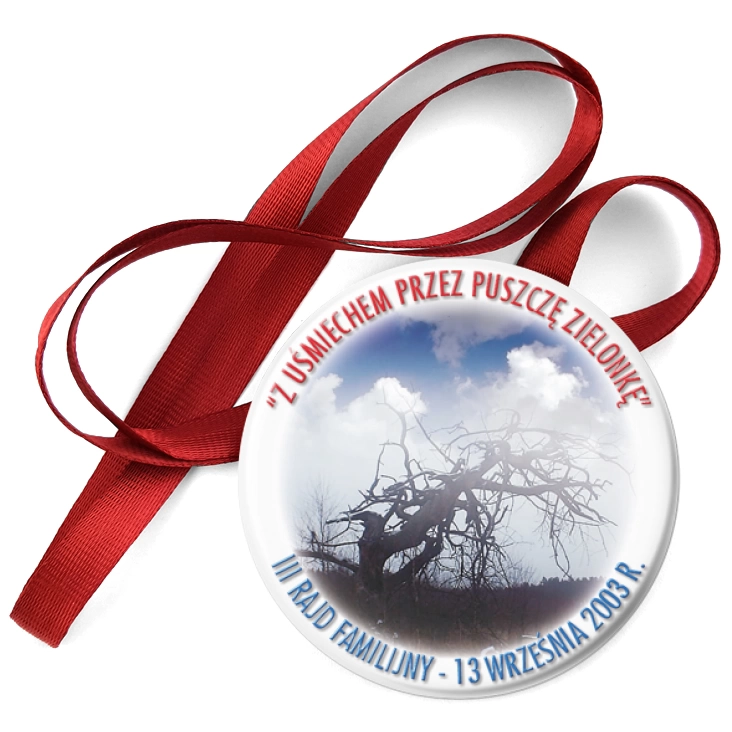przypinka medal Z uśmiechem przez Puszczę Zielonkę