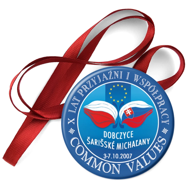 przypinka medal Dobczyce - Sariske Michalany - X Lat Przyjaźni i Współpracy