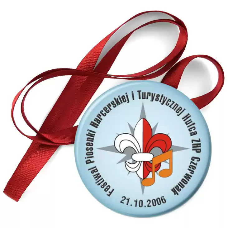 przypinka medal Festwial Piosenki Harcerskiej i Turystycznej Hufca ZHP Czerwonak