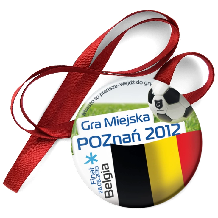 przypinka medal Gra Miejska - Poznań 2012 - Belgia