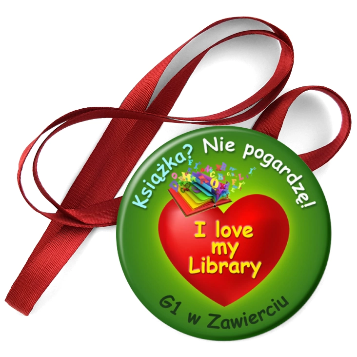 przypinka medal I love my Library